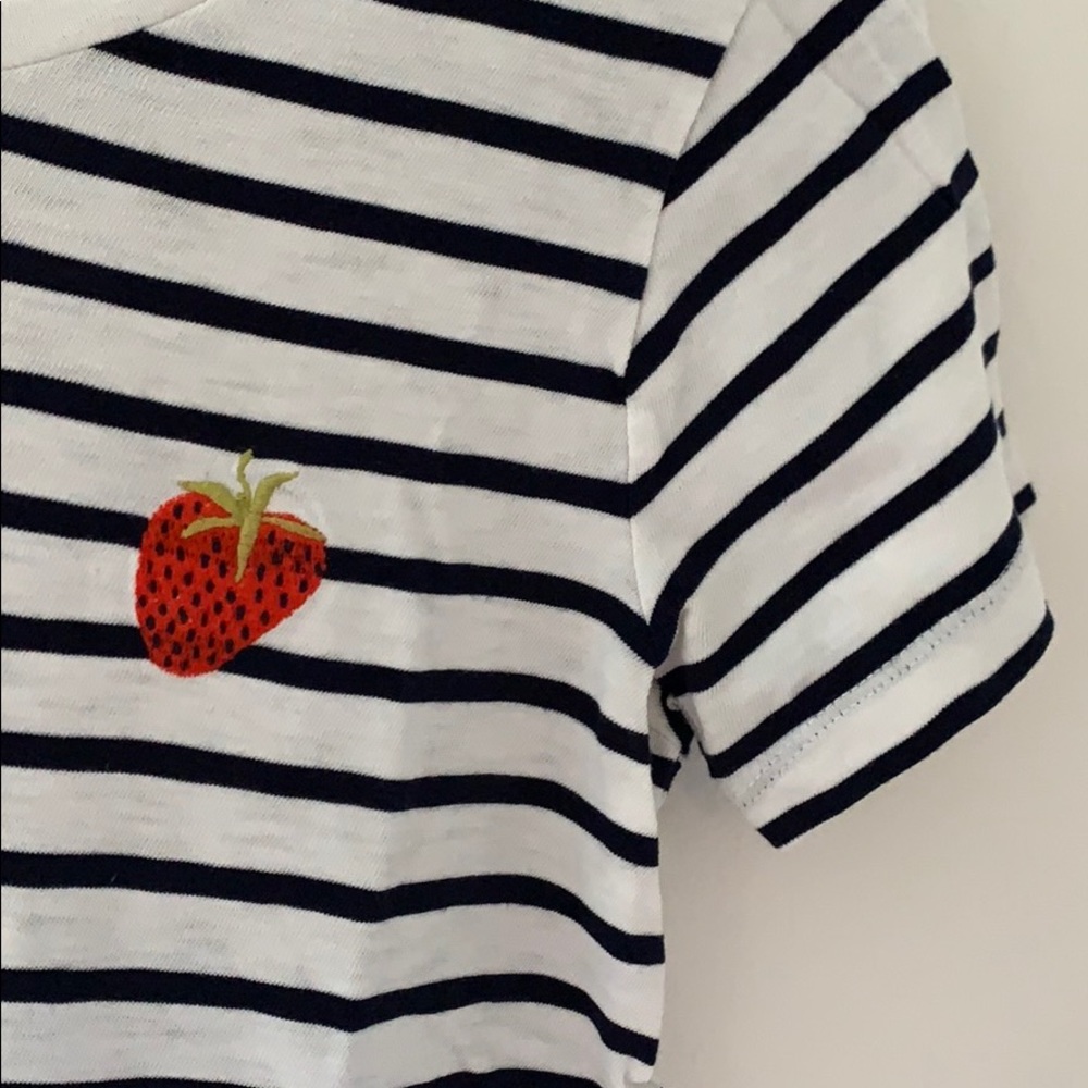 JCrew Striped Strawberry T-Shirt